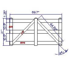 Bramka z 3 poprzeczkami wraz z zawiasami i zamkami 137,16*182,88 cm 