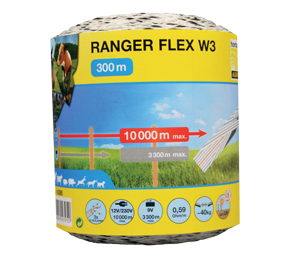 Lina do ogrodzeń elektrycznych RANGER FLEX W4, 4mm/ 200m